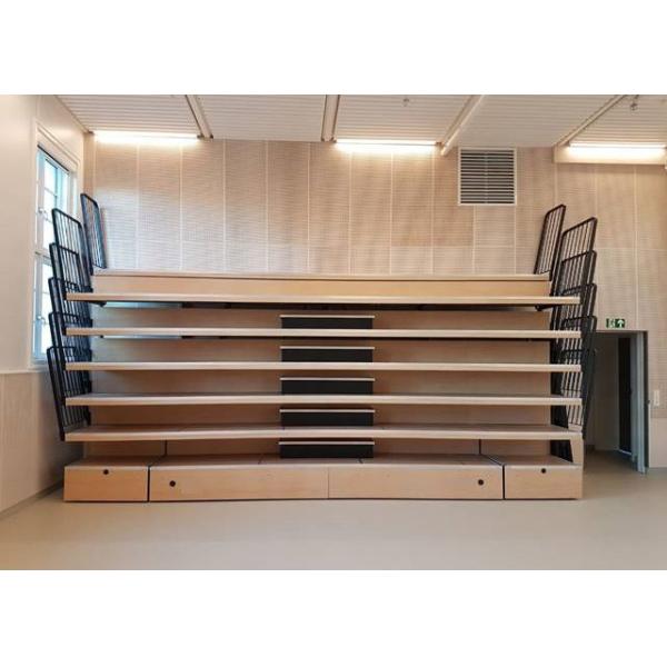 Elevated Telescopic Tribunes Retractable Bleacher Wall Attached Unit With