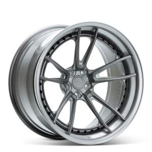 factory Customized brushed grey or bronze luxury 2 piece staggered alloy forged