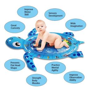 PVC Blue Turtle Water Cushion Water Pad Play Mat Baby Toddler Toy Summer Fun