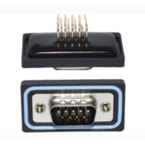 China D-Sub 9 Pin Male Panel Mount Right Angled Waterproof Connectors PCB Type IP67 on sale