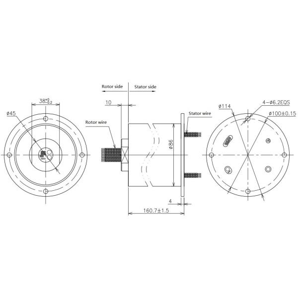 4*10A 100 Rpm Industrial Slip Ring For Automatic Winding Machine