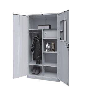 Double Door Metal Wardrobe Lockers For Clothes 0.5-1.0mm Thickness