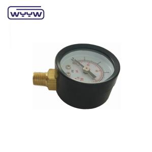 -0.1-0mpa 40mm Pump Pressure Gauge Brass Connection Bottom Black Iron Case