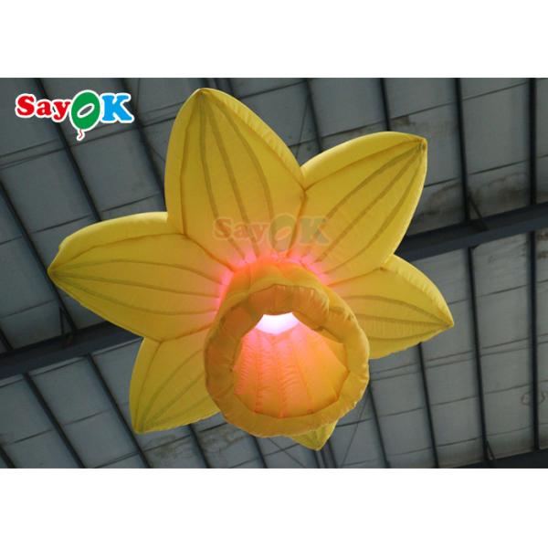 Yellow 1.0m Inflatable Lighting Decoration Hanging Rose Flowers With LED