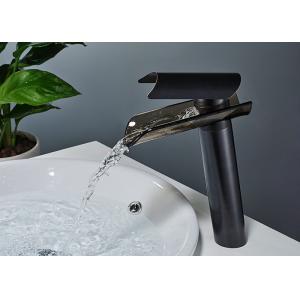 ROVATE Sanitary Ware Black Bathroom Basin Faucets Waterfall Spout Desk Mounted