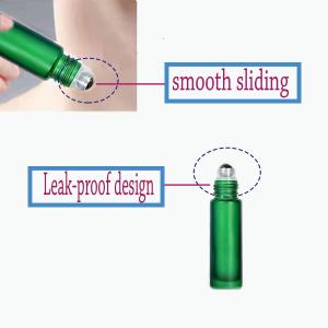 Empty Essential Oil Roll-on Bottles with Stainless Steel Balls Frosted Glass