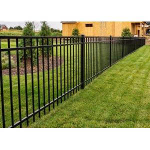 China Powder Coated Black Wrought Iron Ornamental Fence Easy Installation on sale