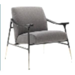 China Abrasion Proof New Chinese Style Furniture Upholstered Grey Fabric Arm Chair 618*785*860mm on sale