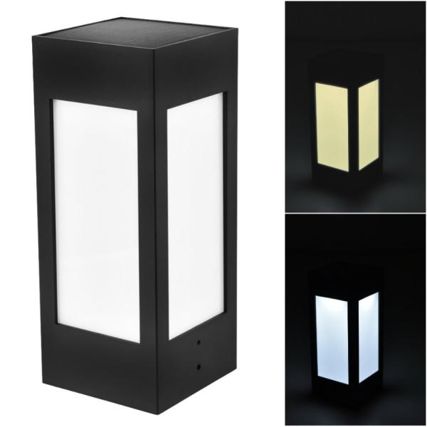 Automatic Black Solar Pillar Light Outdoor Waterproof IP65 Energy Saving