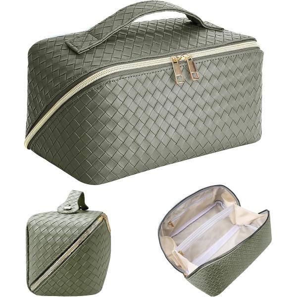 Quality Shockproof Soft PU Leather Waterproof Cosmetic Bag With Handle Travelling wholesale