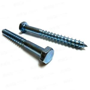 ISO9001 Certified Hexagon Head Wood Screw DIN571 with Full Thread and Zinc