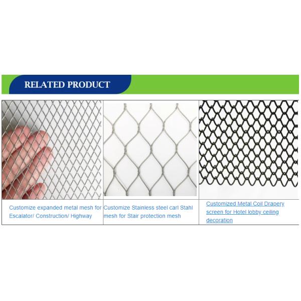 1.8m * 2.3m Plastic Coated Chain Mesh Fencing Stainless Steel 6x12 For Farm And Airport
