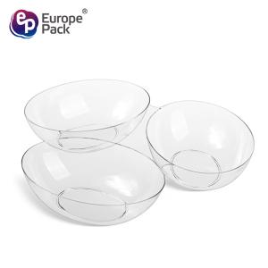 Eco friendly one time use tableware 3 compartments tray for food