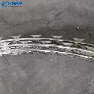 Galvanized Steel Protection Safety Fence Single Razor Barbed Wire