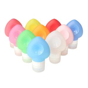 Cheap 78Ml Portable Soft Cute heart Silicone Travel Bottle Set With Suction Cup for sale