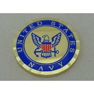 China U.S Navy Personalized Coin by Brass Die Struck And 1 3/4 Inch , Transparent Box Packed on sale