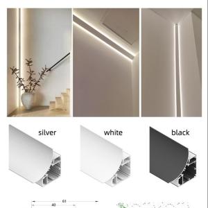 China Corner Extrusion T8 Led Strip Aluminium Profile With Pc Diffuser Cover Lampshade on sale