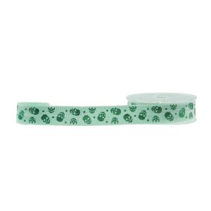 Small Size Green Printed Elastic Ribbon Skull Printing Tear Proof Portable