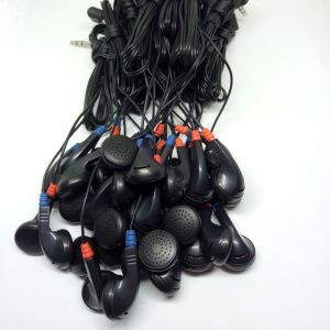 Classical Blue and Red Disposable Big Bus Earphone Bulk Buy From ABS PVC