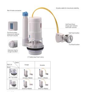 Water Saving 2" 3" Dual Flush Valve For Toilet Cistern