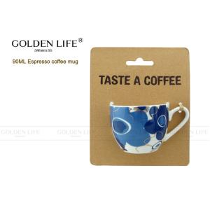 Fantastic Series Personalized Coffee Mugs Porcelain Espresso With Nice Blue