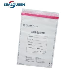 China Self Sealing Security Deposit Tamper Evident Coin Bags Custom Design on sale