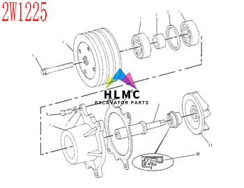 2W1225 3208 Engine Water Pump 613B 613C Tractor 225 225D 229 231D Excavator CB-614 CS-551 CS-553 PS-500