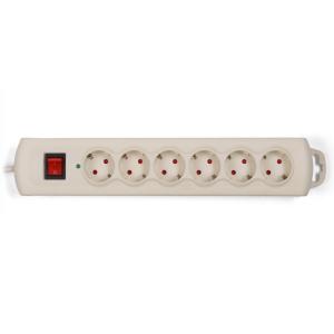 Cheap 6 outlet Germany Type Extension Socket, With Surge Protector for sale