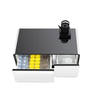 Wireless Charging Hotel Smart Coffee Table with 65L Fridge Capacity and Dual