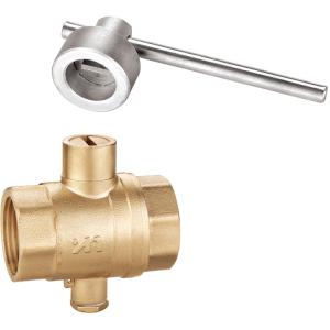 1402 Magnetic Lockable Brass Ball Valve DN20 DN25 DN32 DN40 DN50 with Straight