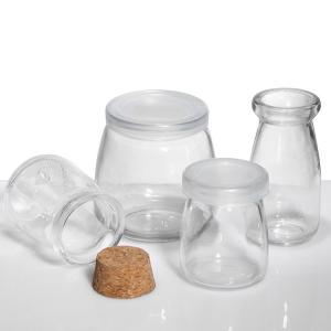 BPA Free Sealable Glass Pudding Jars Clear Transparent OEM