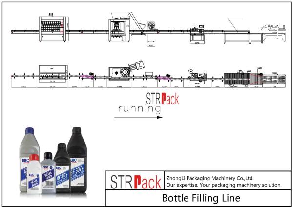 Brake Fluid Filling Line With Servo Filling Machine,Rotary Capping Machine