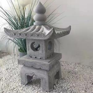 China Marble Sculpture Antique Japanese Pagoda Garden Lanterns Handmade Grey on sale