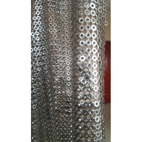 Decorative Golden Sequin Metal Mesh Drapery Curtain Wall Covers 4x6