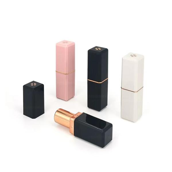 Plastic Square Shape 5G Empty Lipstick Tube With Four Leaf Clover Printing On The Cap Top