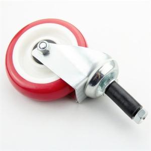 Plug In 5 Inch Polyurethane Wheels JY Small Caster Wheels With Threaded Stem