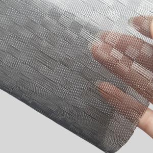Shade Screens Glass Laminated Wire Mesh With Black Color Copper Wire / Stainless