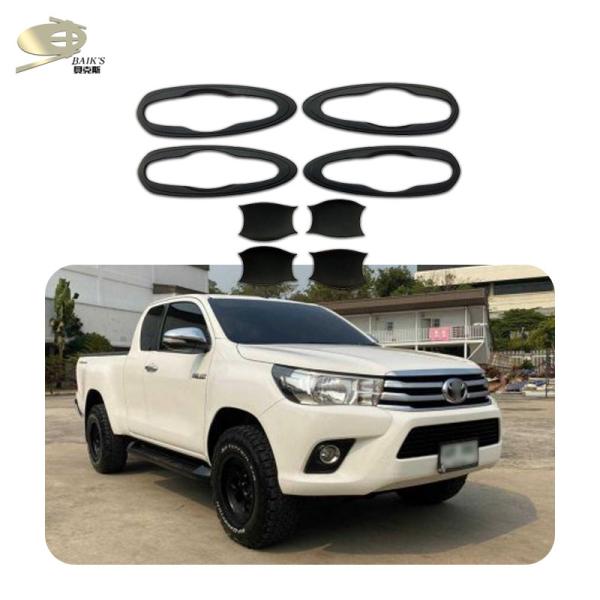 Toyota Hilux Revo 2015 2016 Exterior Body Kits Fog Light Door Handle Cover Insert With Led