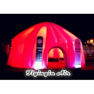 Red Inflatable Dome Tent with Lighting Inflatable Column for Exhibition and