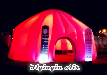 Red Inflatable Dome Tent with Lighting Inflatable Column for Exhibition and