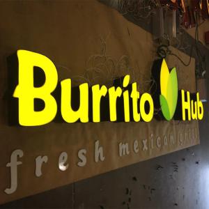 Customized Colour Led Frontlit Sign With Laser Cut Stainless Steel Frame