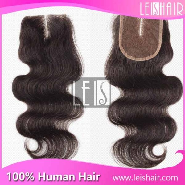 Quality top grade virgin brazilian middle parting body wave lace closure wholesale