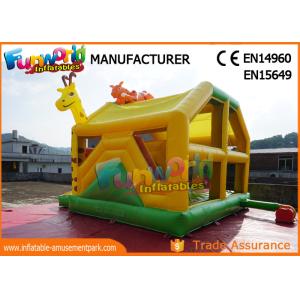 Animal Inflatable Bounce House Slide Combo With Hand Pringting ROHS EN71