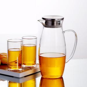 BPA Free Glass Water Pitcher For Juice / Beverage / Cold Water Hand Blown Craft