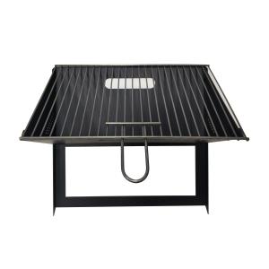 China Black Carbon Steel 1.0mm Foldable Charcoal BBQ Grill With Grid on sale