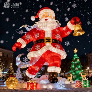 China Large Illuminated Santa Claus Light Decor Outdoor Christmas Scene Decoration Custom Holiday Atmosphere Display on sale