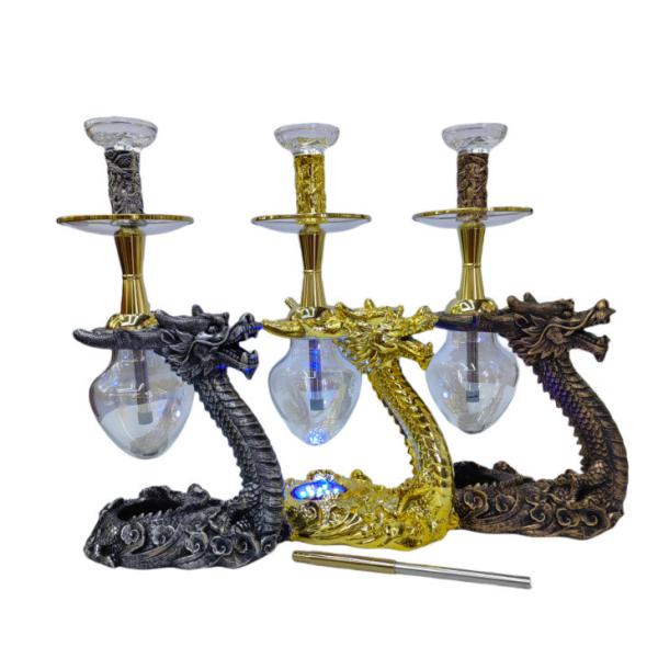 Party Bar Smoking Hookah Shisha Set with Resin Dragon Design and Full Accessorie