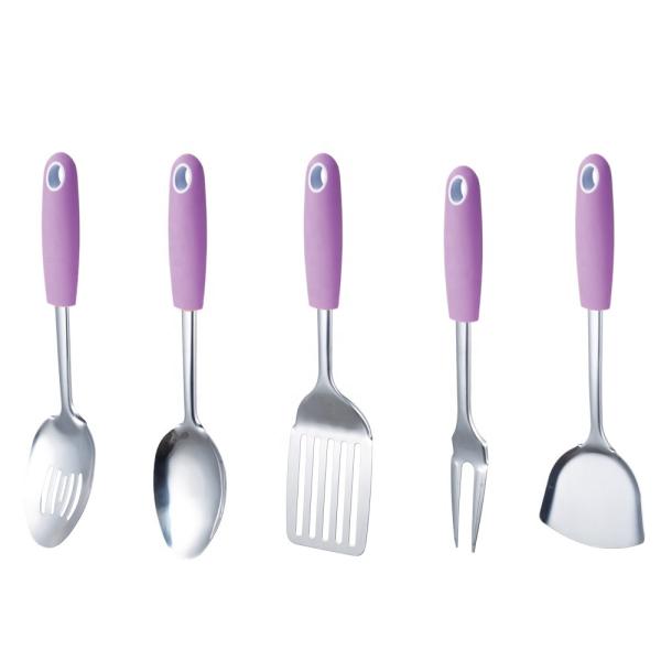 6-Piece Coloured Cookware Set for Classical Cooking Tools in Carousel Kitchen Utensils