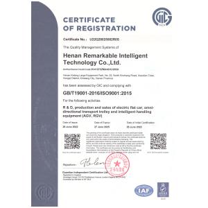 Henan Remarkable Intelligent Technology Co., Ltd Certifications