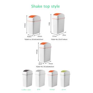 Slim Trash Can 10L Plastic Trash Can Garbage Can with Press Top Lid Modern Waste